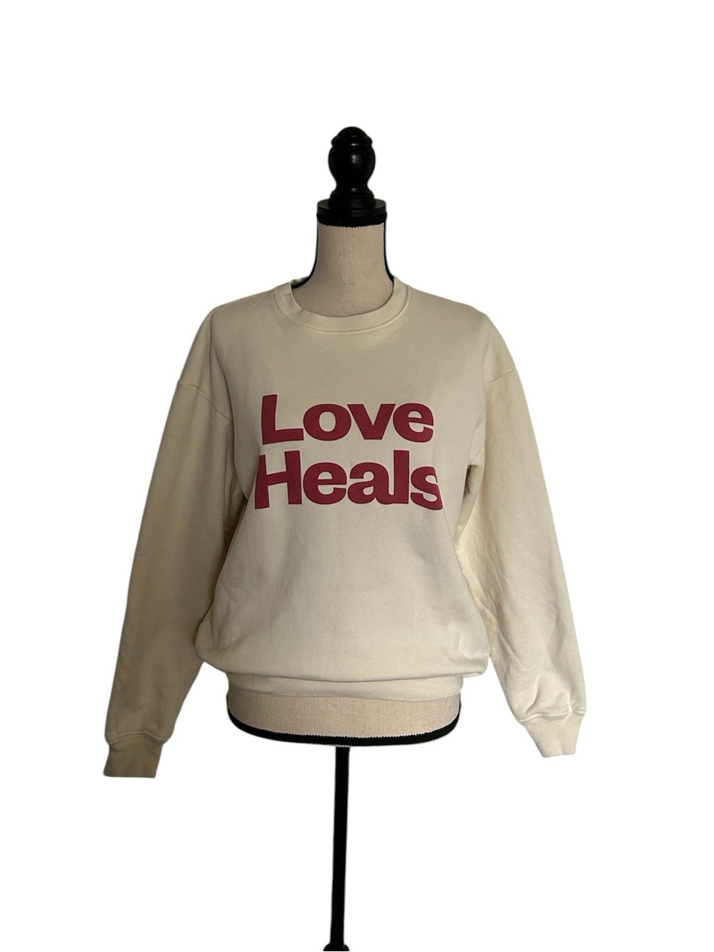 Reformation 100% Organic Cotton Crewneck Graphic “love heals” Sweatshirt
